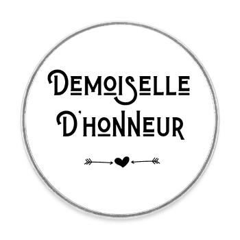 Demoiselle d'honneur - Magnet rond - blanc - Devant