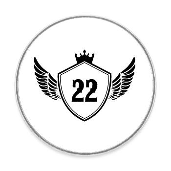 Armoiries 22 - Magnet rond - blanc - Devant