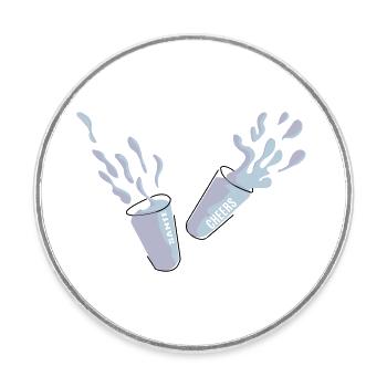 Toast - Round  fridge magnet - white - Front