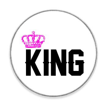 king - Runder Kühlschrankmagnet - Weiß - Vorne