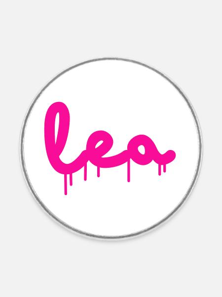 Name Lea - Runder Kühlschrankmagnet - Weiß