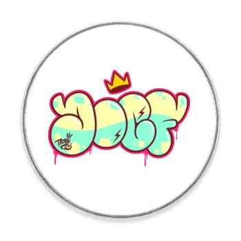 Graph #01 - Round  fridge magnet - white - Front