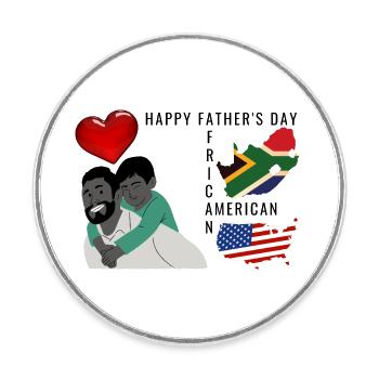 Happy African American Father's Day - Round  fridge magnet - white - Front