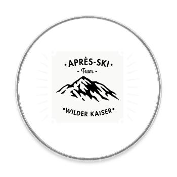 Après-Ski Wilder Kaiser - Runder Kühlschrankmagnet - Weiß - Vorne