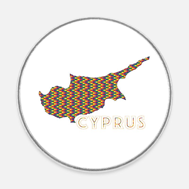 Fierté chypriote - Magnet rond - blanc