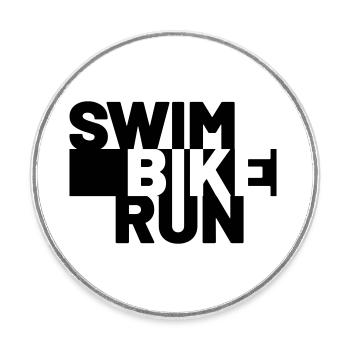 SWIM BIKE RUN - Magnet rond - blanc - Devant