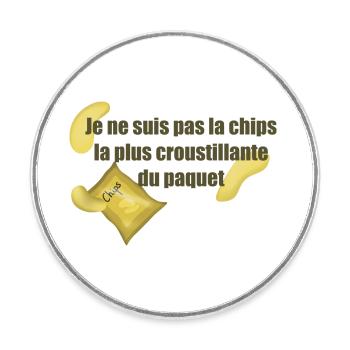 Chips - Magnet rond - blanc - Devant