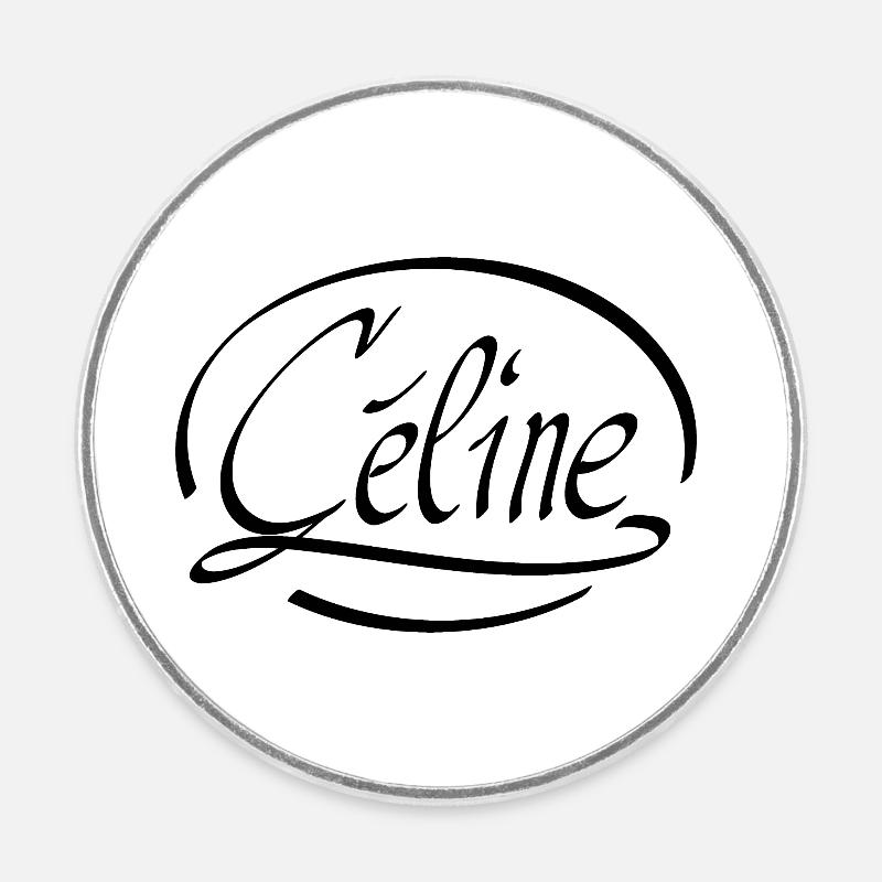 Céline - Magnet rond - blanc
