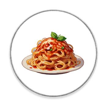 Spaghetti - Runder Kühlschrankmagnet - Weiß - Vorne