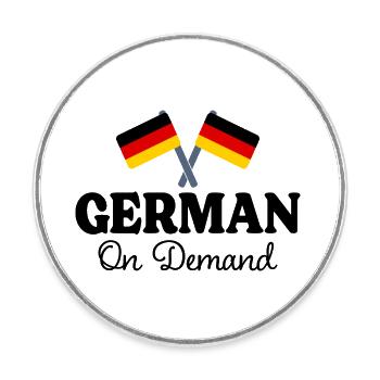 Deutsch auf Anfrage Deutsch-Dolmetscher - Runder Kühlschrankmagnet - Weiß - Vorne