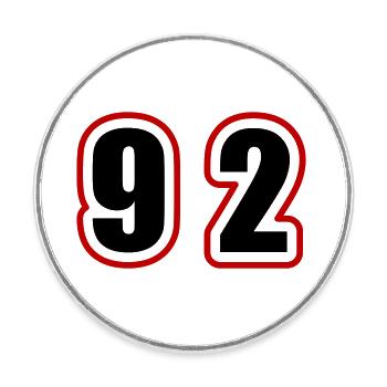 92 Nombre Collège - Magnet rond - blanc - Devant