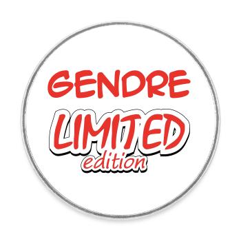GENDRE LIMITED EDITION - Runder Kühlschrankmagnet - Weiß - Vorne