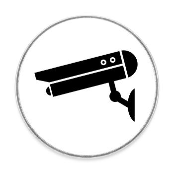 Camera Icon - Round  fridge magnet - white - Front