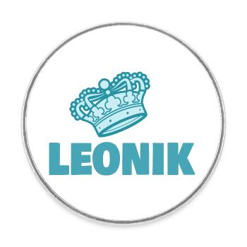 Leonik comme prénom - Magnet rond - blanc - Devant