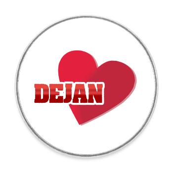 First name Dejan - Round  fridge magnet - white - Front