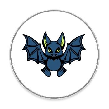Bat Comic Animal - Round  fridge magnet - white - Front