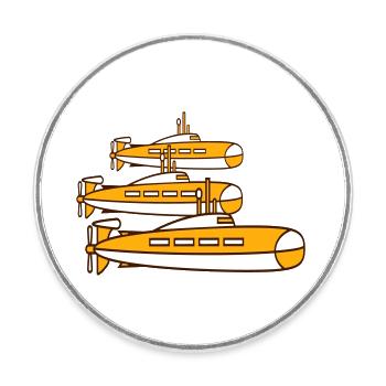3 U-Boote Flotte Drei Geschwader Gruppe Team Crew - Runder Kühlschrankmagnet - Weiß - Vorne