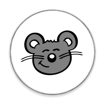 Maus Mäuschen Süße Kleine Ratte Nager Freundlich - Runder Kühlschrankmagnet - Weiß - Vorne