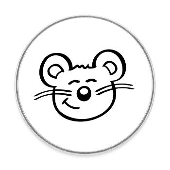 Maus Mäuschen Süße Kleine Ratte Nager Freundlich - Runder Kühlschrankmagnet - Weiß - Vorne