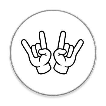Icône de main Partie - Magnet rond - blanc - Devant