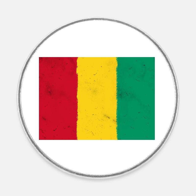 Drapeau de la Guinée – La puissance de l’Afrique - Magnet rond - blanc