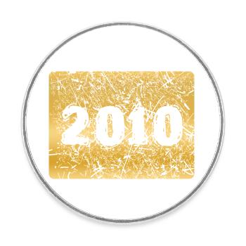 2010 - Round  fridge magnet - white - Front