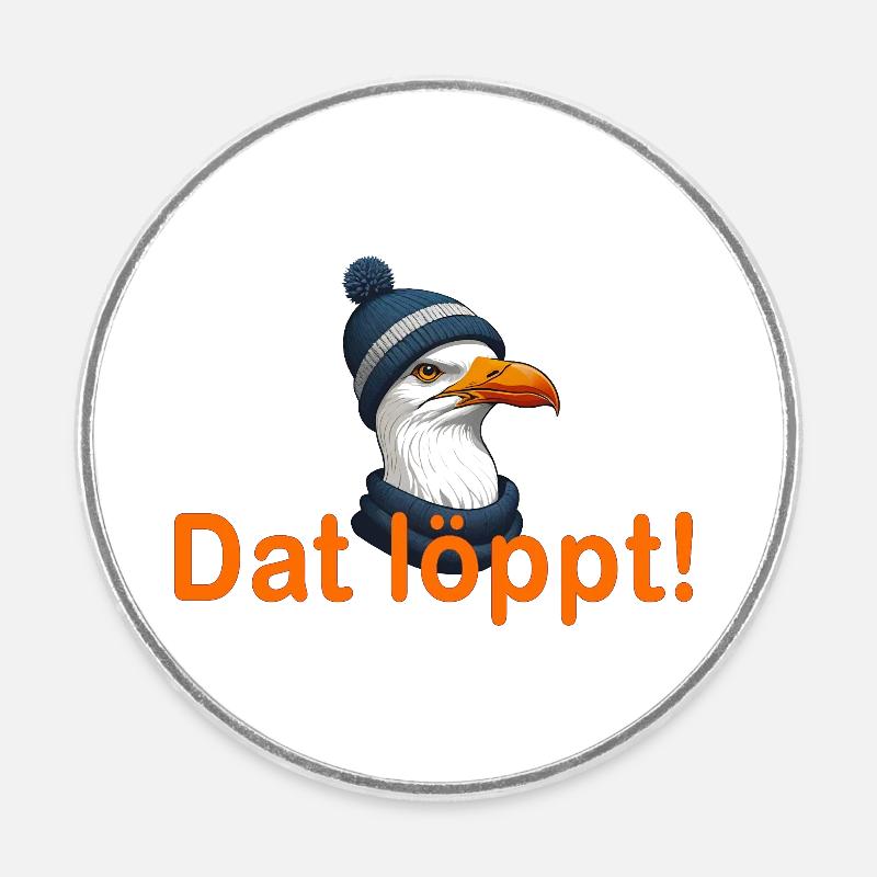 Dat löppt! - Round  fridge magnet - white