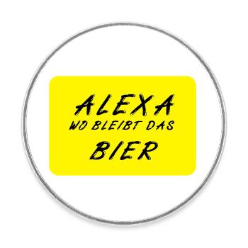 Bier - Runder Kühlschrankmagnet - Weiß - Vorne