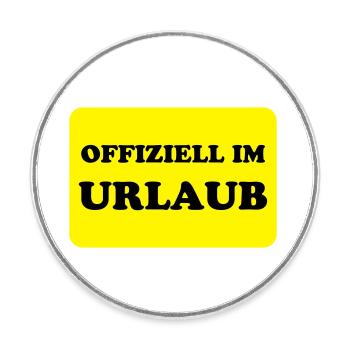 Urlaub - Runder Kühlschrankmagnet - Weiß - Vorne