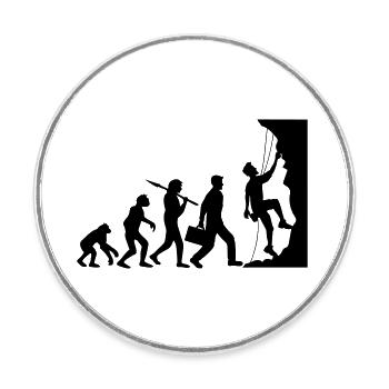 évolution évolution née raide paroi monte - Magnet rond - blanc - Devant