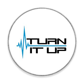 heart rate heartbeat turn it up bar strokes - Round  fridge magnet - white - Front