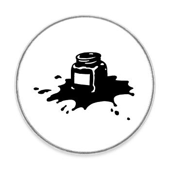 Tuschenapf - Runder Kühlschrankmagnet - Weiß - Vorne