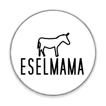eselmama - Runder Kühlschrankmagnet - Weiß - Vorne