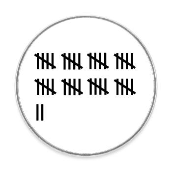 Tally 22 - Magnet rond - blanc - Devant