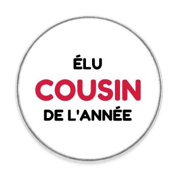 Cousin - Cousine - Famille - Bébé - Naissance - Round  fridge magnet - white - Front