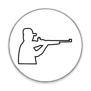 hunter - Round  fridge magnet - white - Front