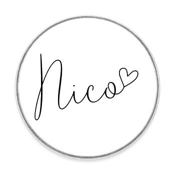 Nicole Name Vorname Junge - Runder Kühlschrankmagnet - Weiß - Vorne