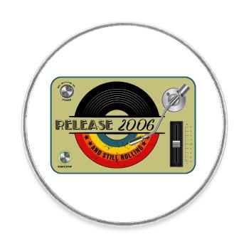 2006 geburtstag 16 jahre 16.jubiläum retro release - Runder Kühlschrankmagnet - Weiß - Vorne