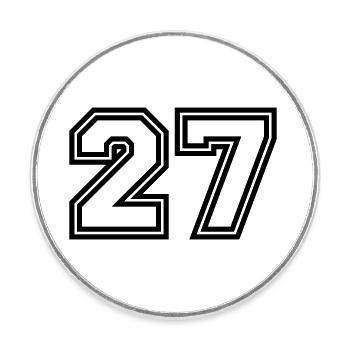 27 number symbol - Round  fridge magnet - white - Front
