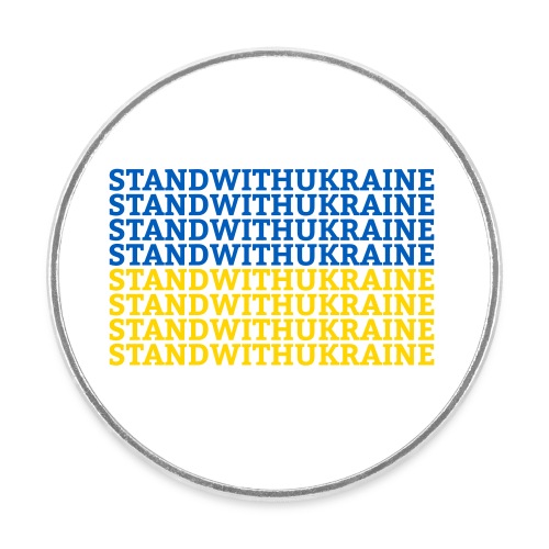 Stand with Ukraine Typografie Flagge Support - Runder Kühlschrankmagnet