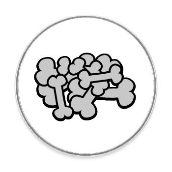 Big Comic Bone Pile - Round  fridge magnet - white - Front
