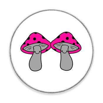 Fungi - Round  fridge magnet - white - Front