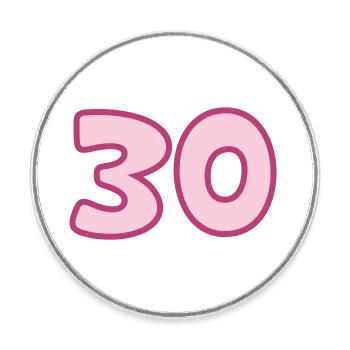 30th birthday 30 years - Round  fridge magnet - white - Front