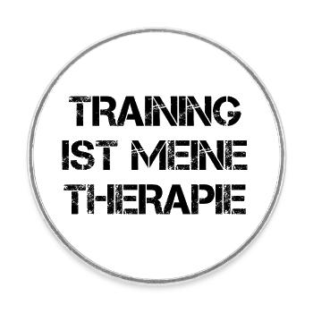 Training Ist Meine Therapie - Runder Kühlschrankmagnet - Weiß - Vorne