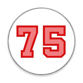 Cool Retro Retrostyle Numéro de maillot numéro de dos - Magnet rond - blanc - Devant