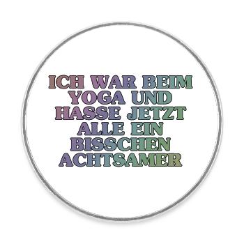 ACHTSAMES hassen - Runder Kühlschrankmagnet - Weiß - Vorne