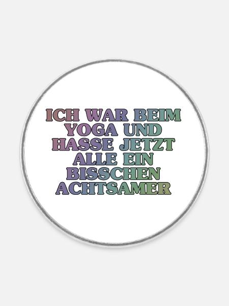 ACHTSAMES hassen - Runder Kühlschrankmagnet - Weiß
