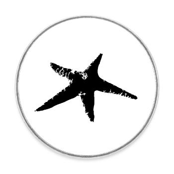 Étoile de mer Animal Étoile de mer Vecteur Animaux Mer - Magnet rond - blanc - Devant