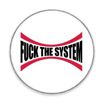 Logo Fuck the system - Runder Kühlschrankmagnet - Weiß - Vorne