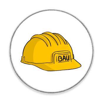 Bauarbeiter Helm Baustelle - Runder Kühlschrankmagnet - Weiß - Vorne